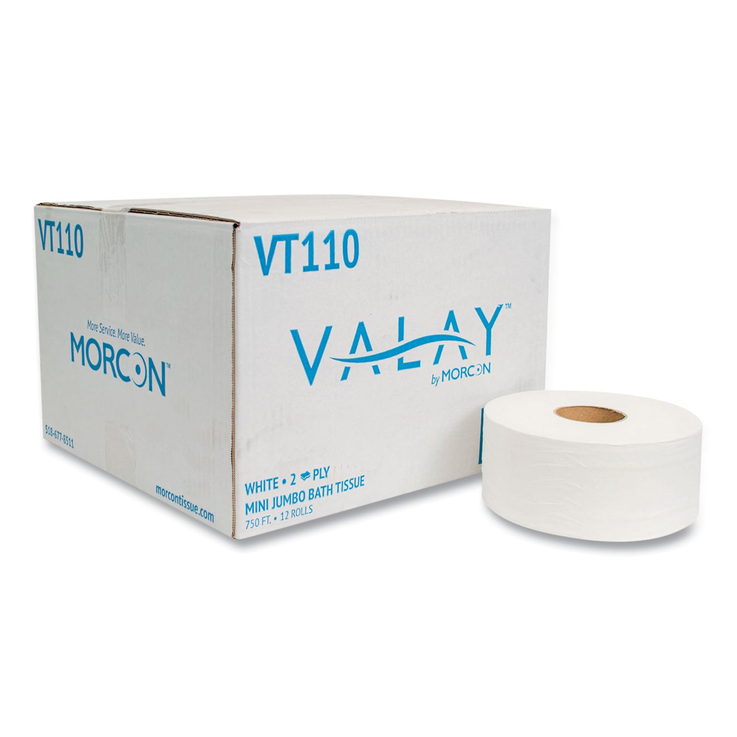 valay-mini-jumbo-bath-tissue-septic-safe-2-ply-white-750-ft-12-rolls-carton_morvt110 - 1