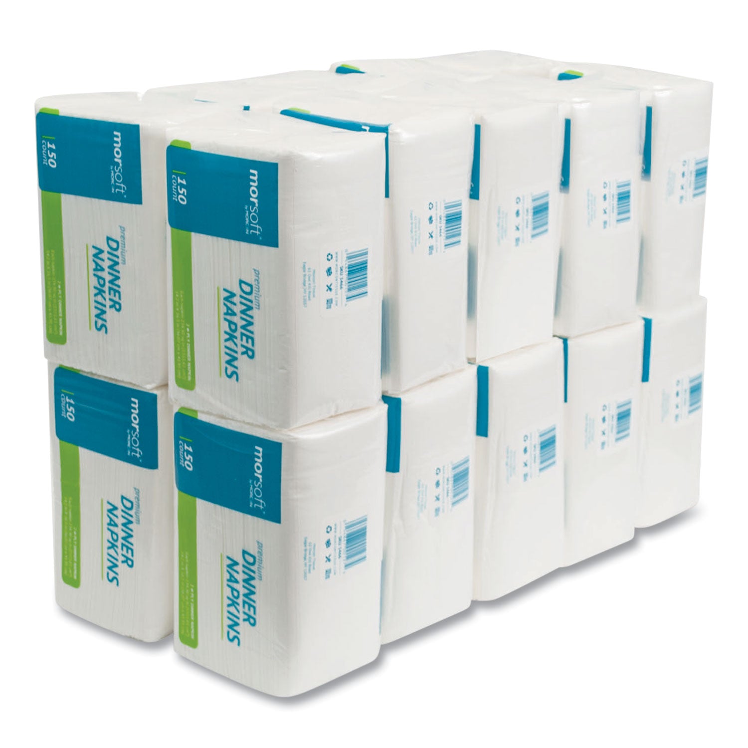 Morsoft Dinner Napkins, 2-Ply, 14.5 x 16.5, White, 3,000/Carton