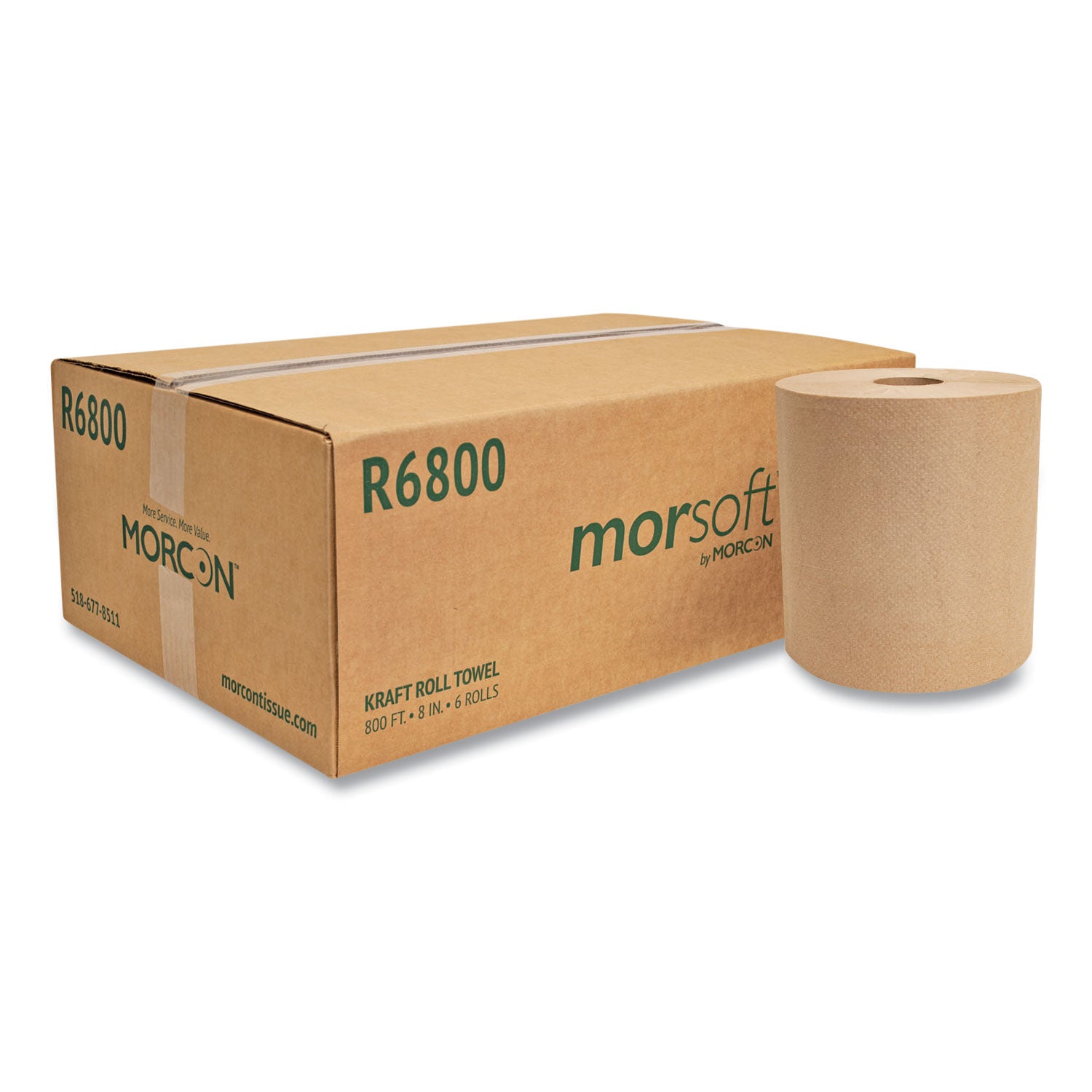 morsoft-universal-roll-towels-1-ply-8-x-800-ft-brown-6-rolls-carton_morr6800 - 1