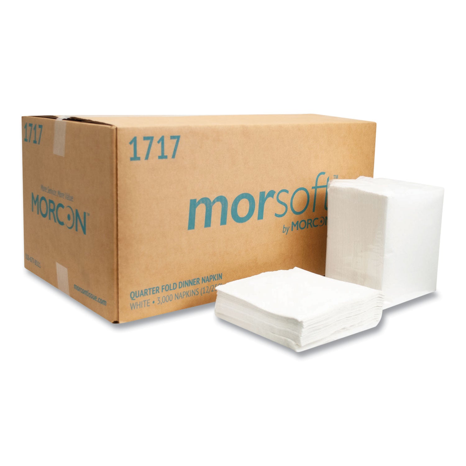 morsoft-dinner-napkins-1-ply-16-x-16-white-250-pack-12-packs-carton_mor1717 - 1