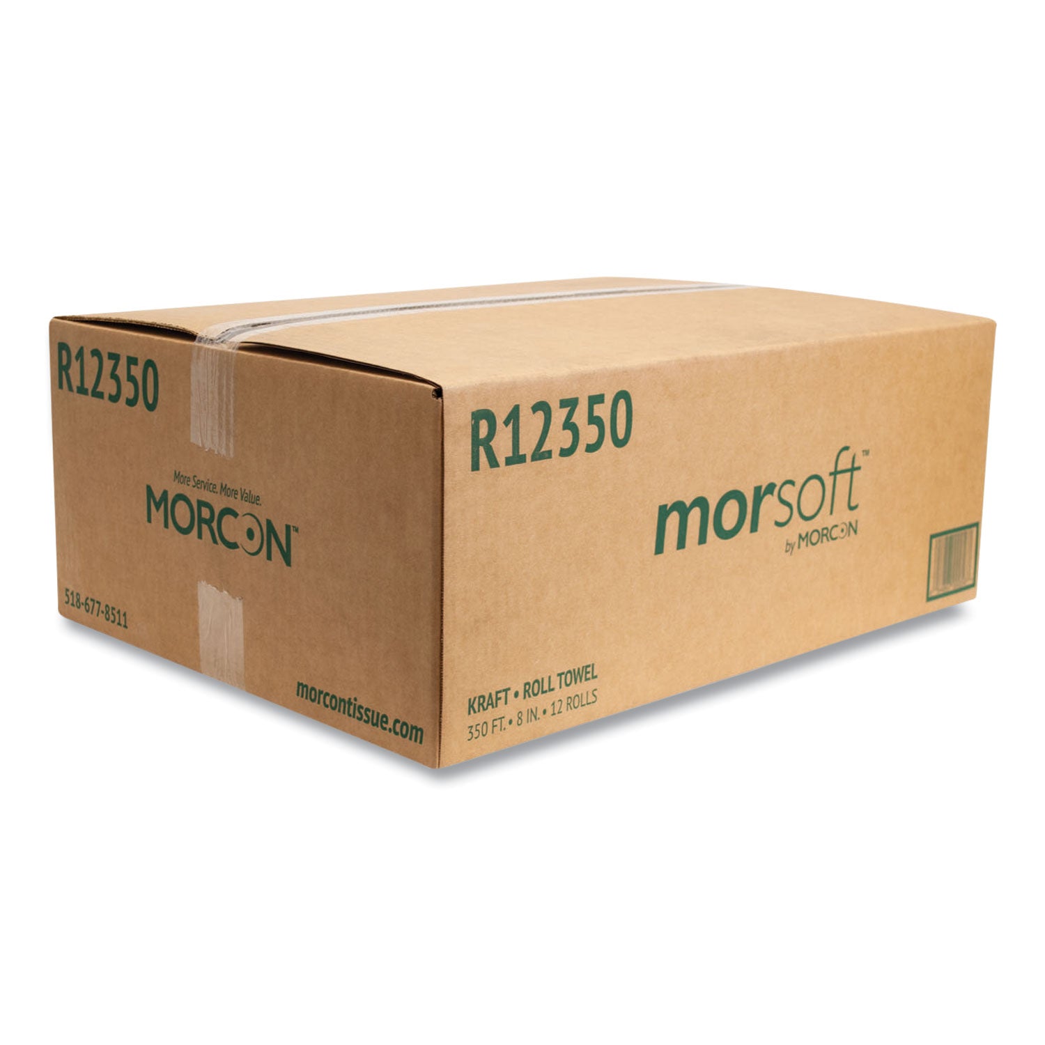 Morsoft Universal Roll Towels, 1-Ply, 8" x 350 ft, Brown, 12 Rolls/Carton - 