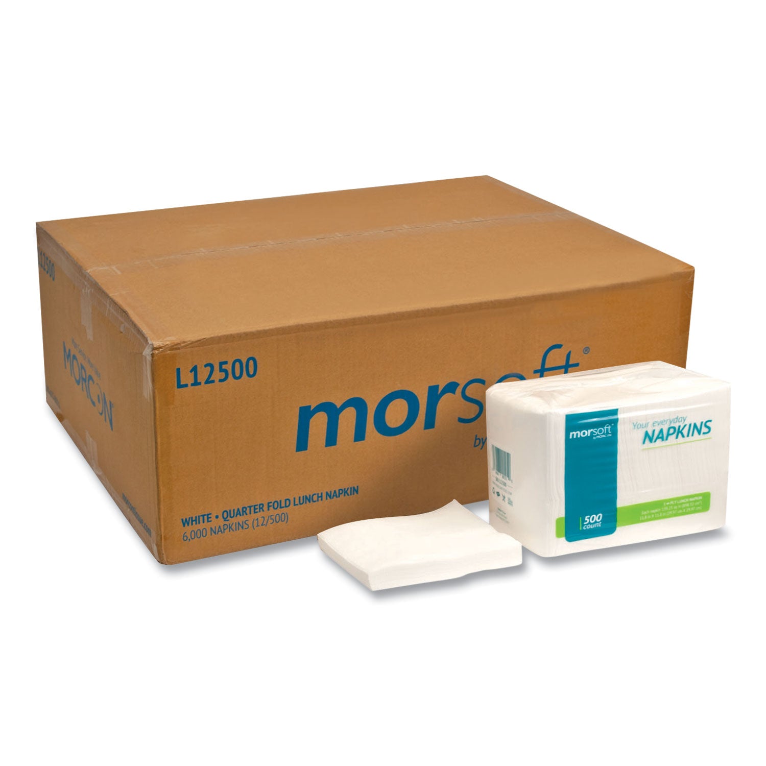 morsoft-1-4-fold-lunch-napkins-1-ply-118-x-118-white-6000-carton_mor1250 - 1