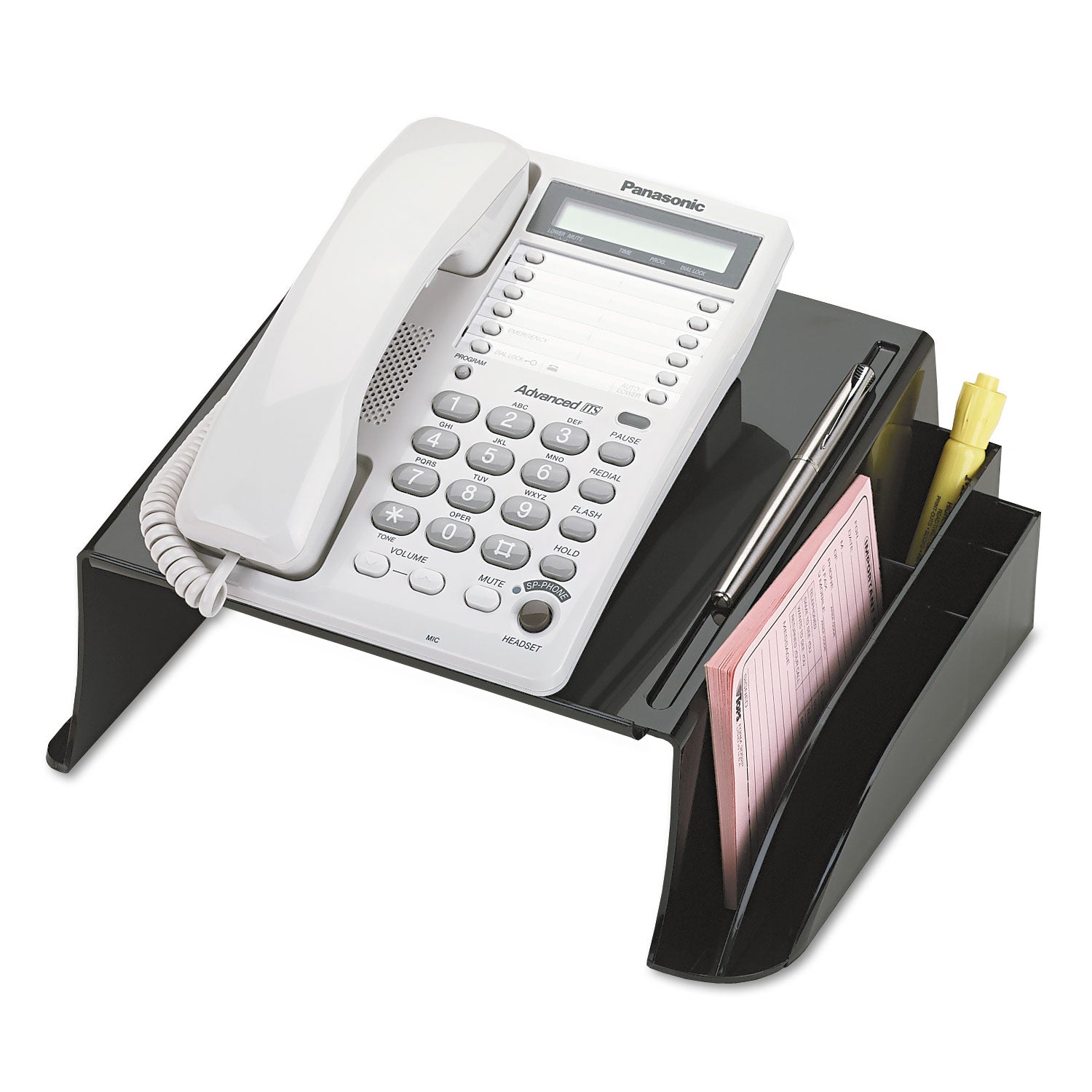 Officemate 2200 Series Telephone Stand, 12.25 x 10.5 x 5.25, Black - 