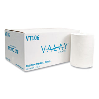 10 Inch TAD Roll Towels, 1-Ply, 10" x 550 ft, White, 6 Rolls/Carton