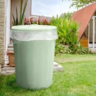 20-Gallon Green Galvanized Steel Round Trash Can with Lid