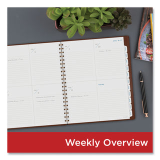 Signature Collection Academic Weekly/Monthly Planners, 11.5 x 8, Distressed Brown Cover, 13-Month (July-July): 2023-2024
