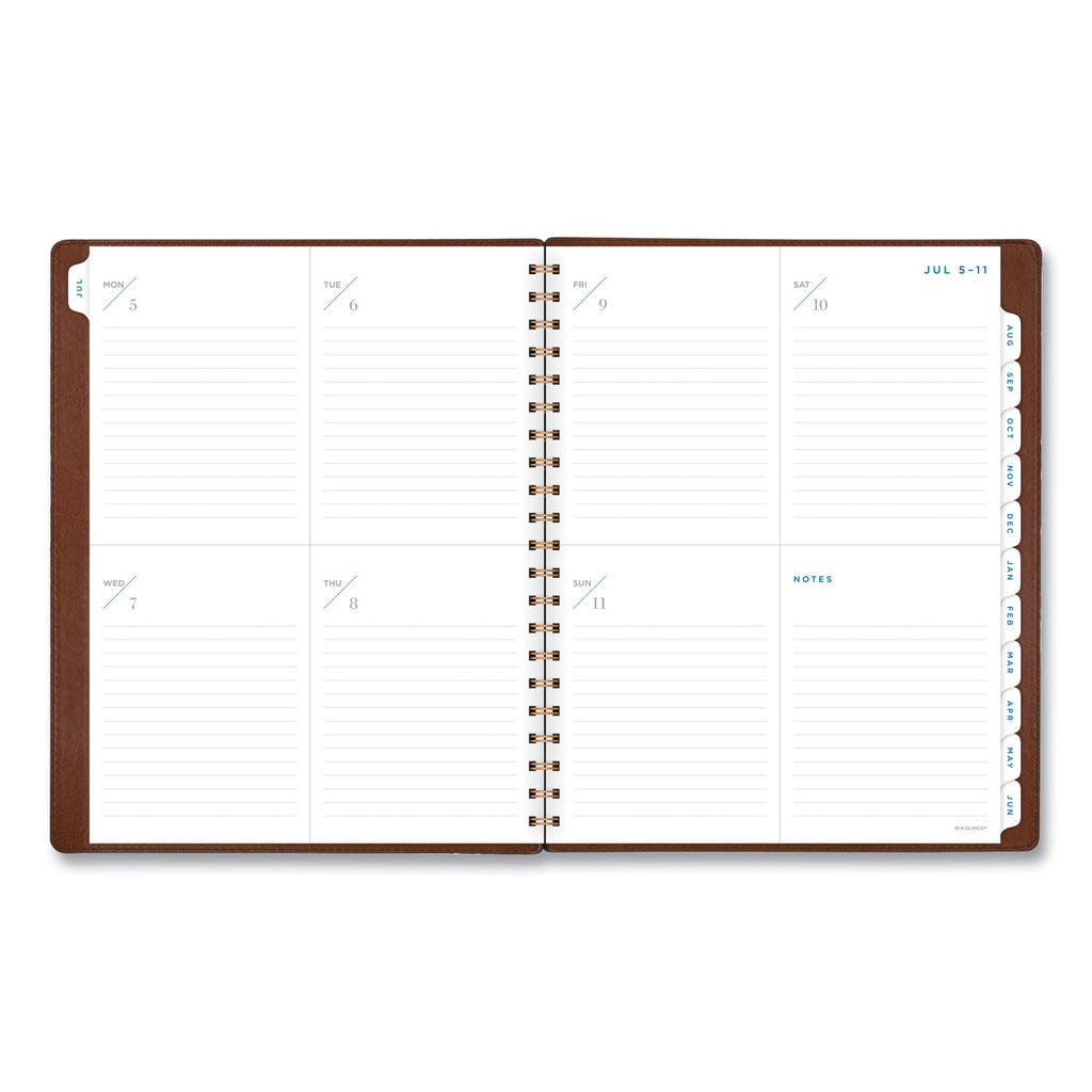 Signature Collection Academic Weekly/Monthly Planners, 11.5 x 8, Distressed Brown Cover, 13-Month (July-July): 2023-2024