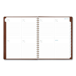 Signature Collection Academic Weekly/Monthly Planners, 11.5 x 8, Distressed Brown Cover, 13-Month (July-July): 2023-2024