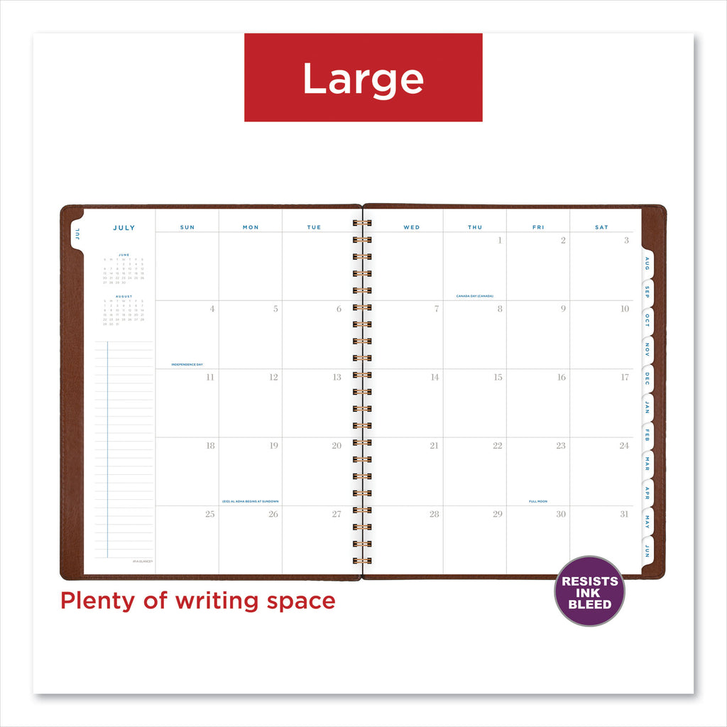 Signature Collection Academic Weekly/Monthly Planners, 11.5 x 8, Distressed Brown Cover, 13-Month (July-July): 2023-2024