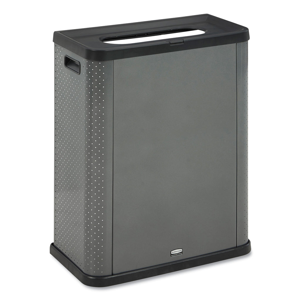 elevate-decorative-refuse-container-landfill-23-gal-plastic-metal-pearl-dark-gray_rcp2136963 - 1