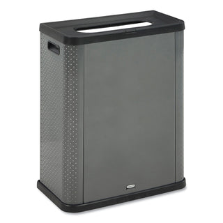 elevate-decorative-refuse-container-landfill-23-gal-plastic-metal-pearl-dark-gray_rcp2136963 - 1