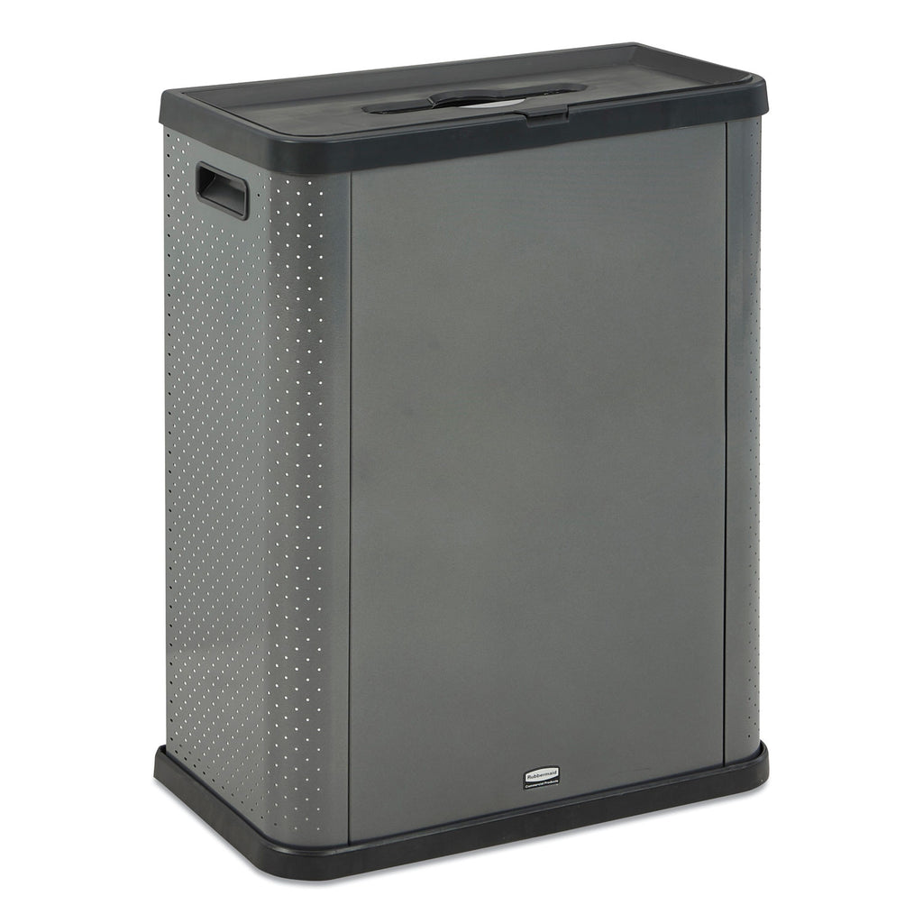 elevate-decorative-refuse-container-mixed-recycling-23-gal-plastic-metal-pearl-dark-gray_rcp2136962 - 1