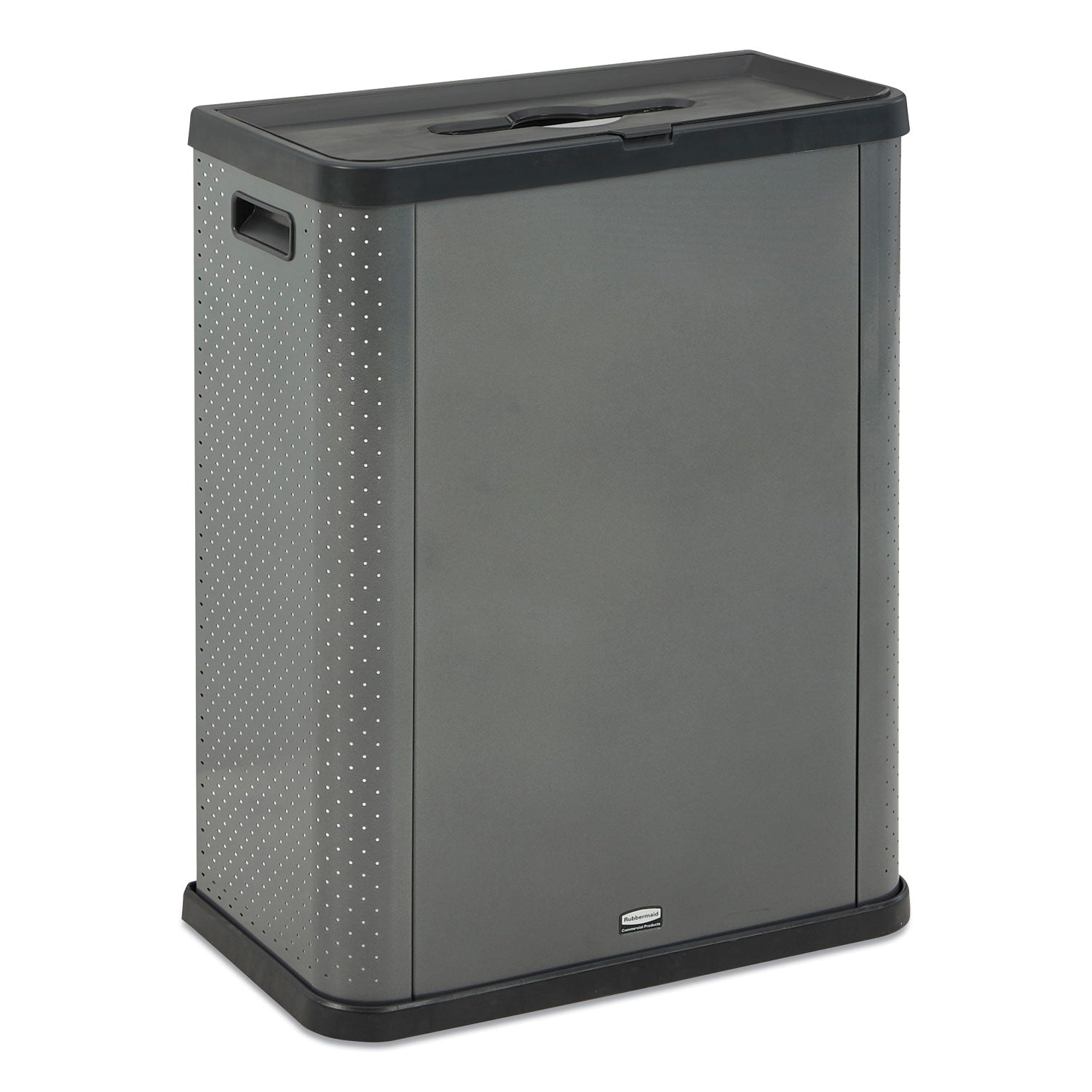 elevate-decorative-refuse-container-mixed-recycling-23-gal-plastic-metal-pearl-dark-gray_rcp2136962 - 1