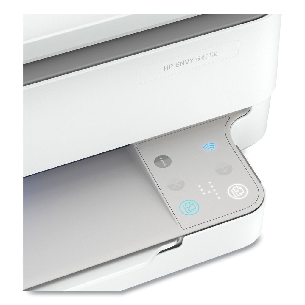 HP Envy 6455e Wireless Inkjet Multifunction Printer - Color - White - Copier/Mobile Fax/Printer/Scanner - 1200 x 1200 dpi Print - Automatic Duplex Print - Up to 1000 Pages Monthly - 100 sheets Input - Color Flatbed Scanner - 1200 dpi Optical Scan - C - 4
