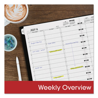Move-A-Page Academic Weekly/Monthly Planners, 11 x 9, Black Cover, 12-Month (July to June): 2023 to 2024