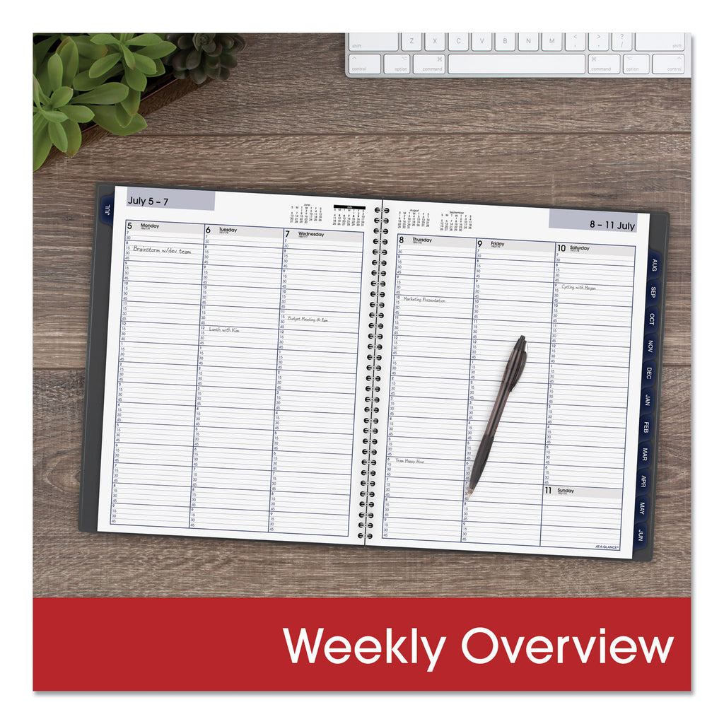 DayMinder Academic Weekly/Monthly Desktop Planner, 11 x 8.5, Charcoal Cover, 12-Month (July to June): 2023 to 2024 - 6