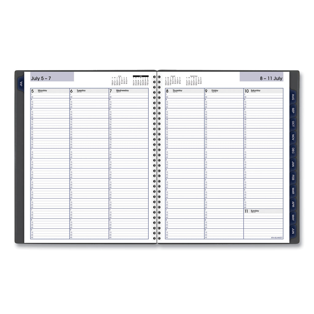 DayMinder Academic Weekly/Monthly Desktop Planner, 11 x 8.5, Charcoal Cover, 12-Month (July to June): 2023 to 2024 - 3