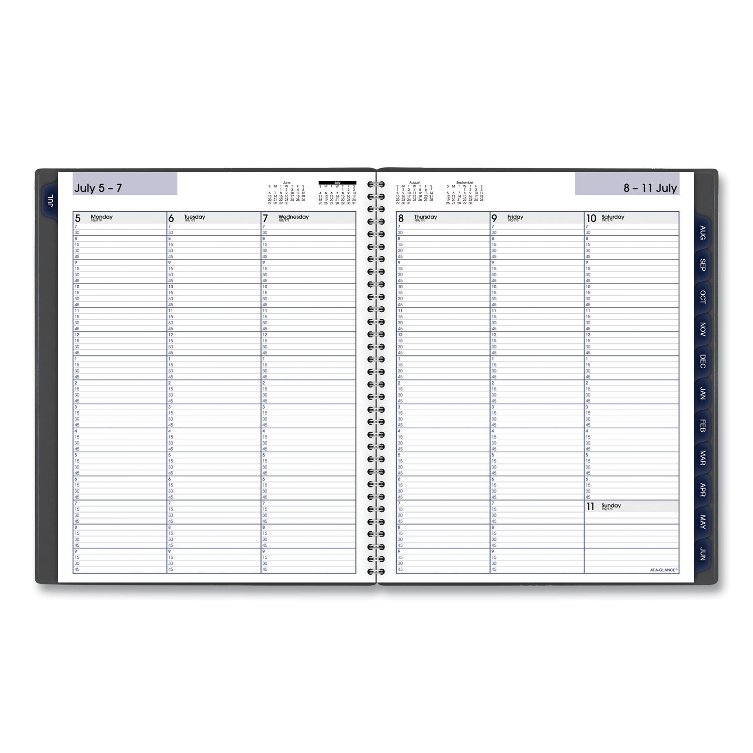 DayMinder Academic Weekly/Monthly Desktop Planner, 11 x 8.5, Charcoal Cover, 12-Month (July to June): 2023 to 2024 - 3