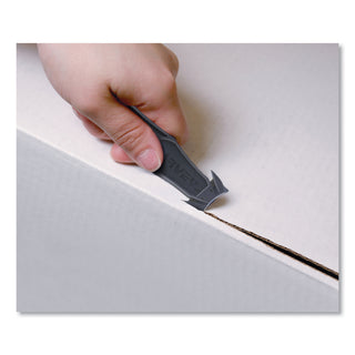 Safety Cutter Box Cutter Knife with Double Shielded Blade, 4" Plastic Handle, Black, 5/Pack - 