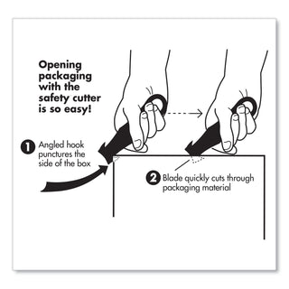 Safety Cutter Box Cutter Knife with Double Shielded Blade, 4" Plastic Handle, Black, 5/Pack - 