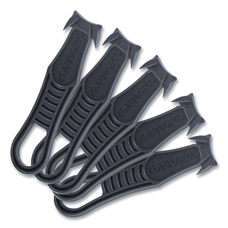 Safety Cutter Box Cutter Knife with Double Shielded Blade, 4" Plastic Handle, Black, 5/Pack - 