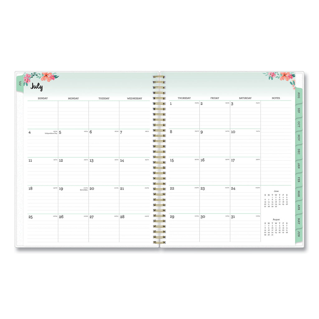 laurel-academic-year-weekly-monthly-planner-floral-artwork-11-x-85-green-pink-cover-12-month-july-june-2021-2022_bls131947 - 3