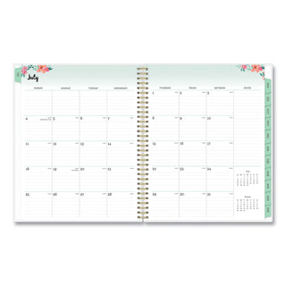 laurel-academic-year-weekly-monthly-planner-floral-artwork-11-x-85-green-pink-cover-12-month-july-june-2021-2022_bls131947 - 3