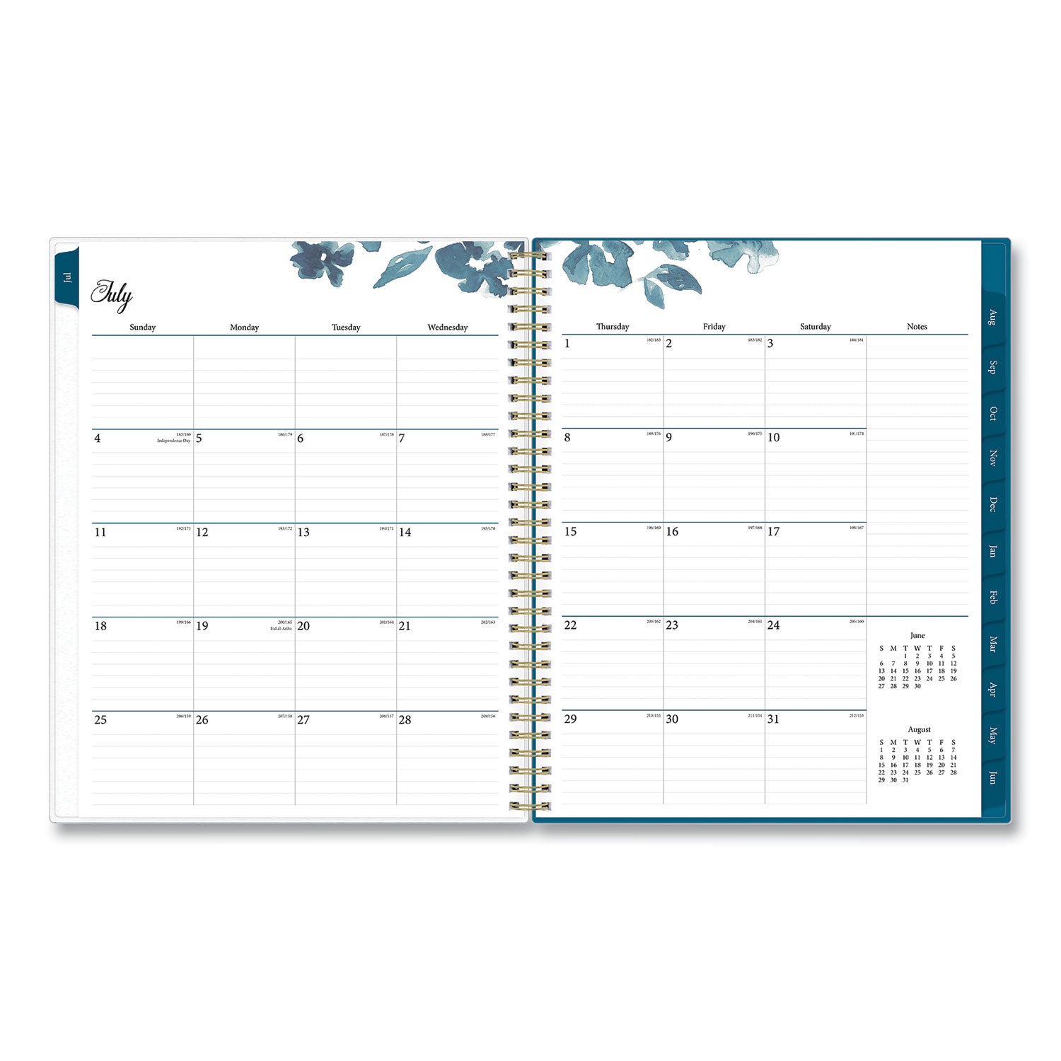 bakah-blue-academic-year-weekly-monthly-planner-floral-artwork-11-x-85-blue-white-cover-12-month-july-june-2023-2024_bls131951 - 3