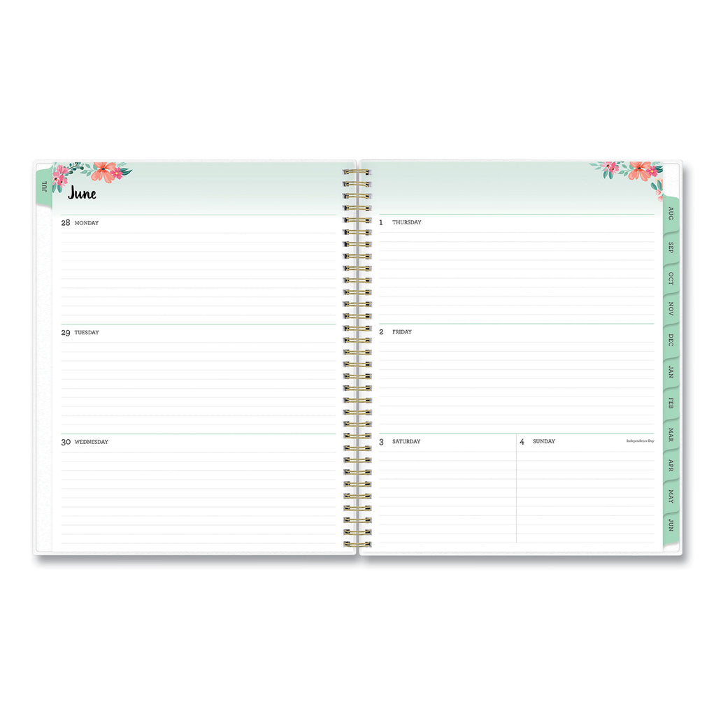 laurel-academic-year-weekly-monthly-planner-floral-artwork-11-x-85-green-pink-cover-12-month-july-june-2021-2022_bls131947 - 2