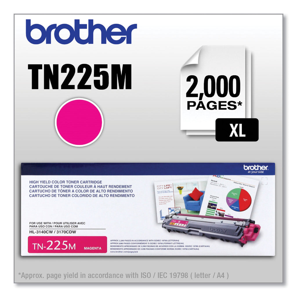 TN225M High-Yield Toner, 2,200 Page-Yield, Magenta