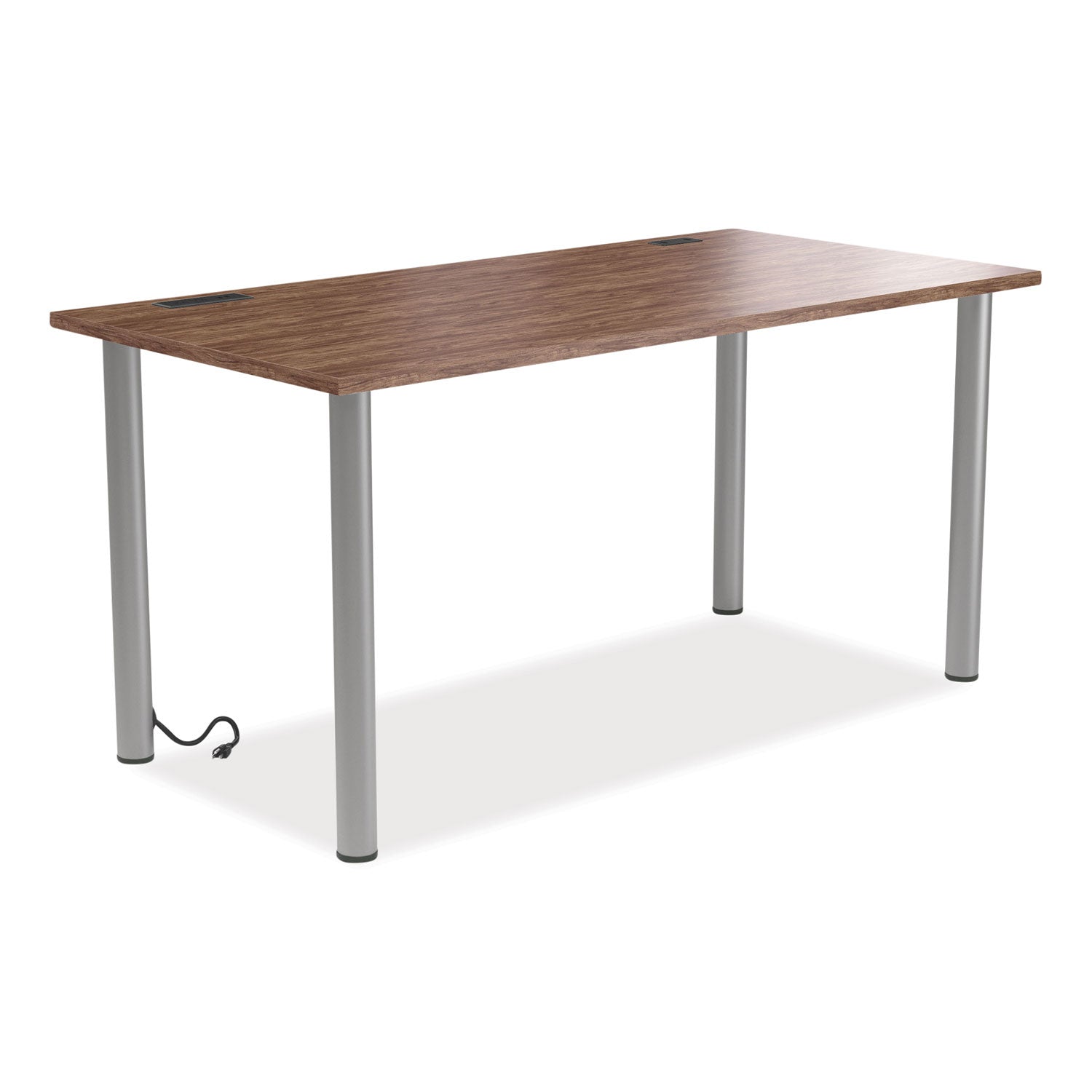 essentials-writing-table-desk-with-integrated-power-management-597-x-293-x-288-espresso-aluminum_uos24398967 - 1