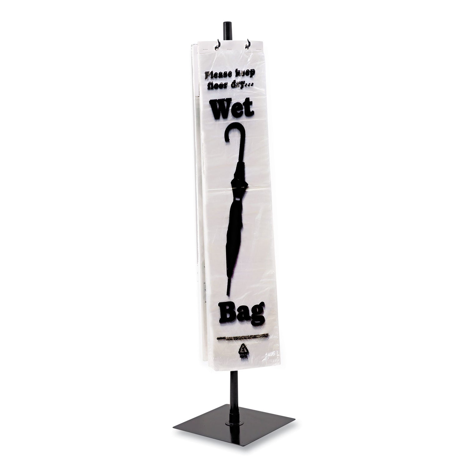 Wet Umbrella Bag Stand, Powder Coated Steel, 10w x 10d x 40h, Black - 2