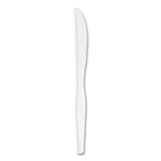 Plastic Cutlery, Heavyweight Knives, White, 1,000/Carton
