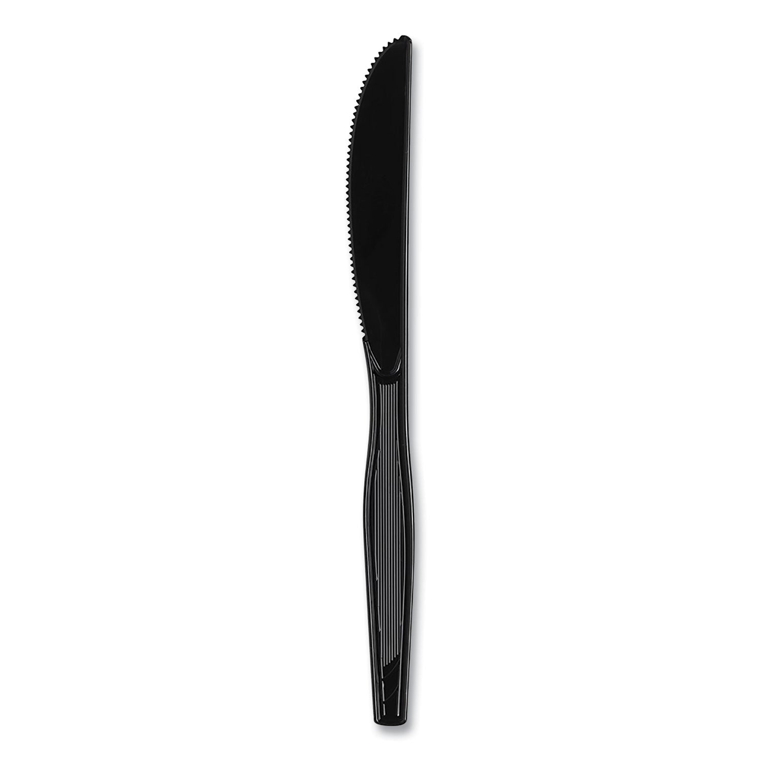 Plastic Cutlery, Heavyweight Knives, Black, 1,000/Carton - 