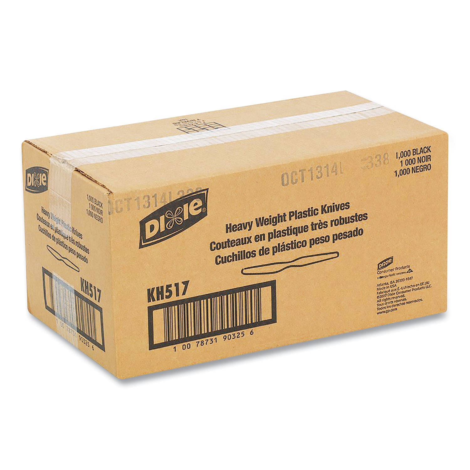 Plastic Cutlery, Heavyweight Knives, Black, 1,000/Carton