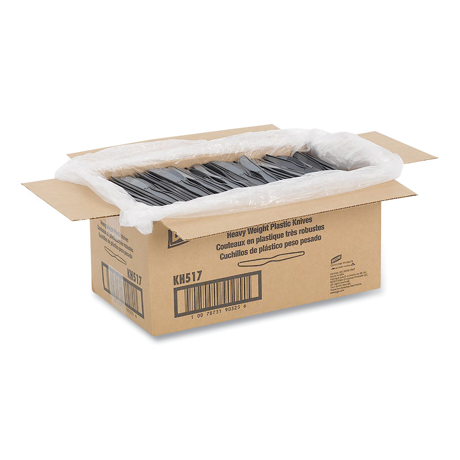 Plastic Cutlery, Heavyweight Knives, Black, 1,000/Carton - 