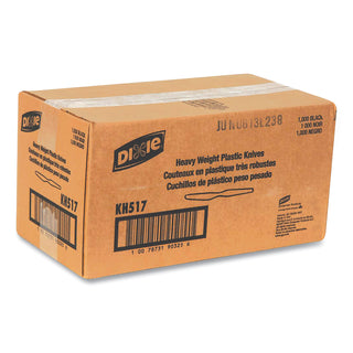 Plastic Cutlery, Heavyweight Knives, Black, 1,000/Carton