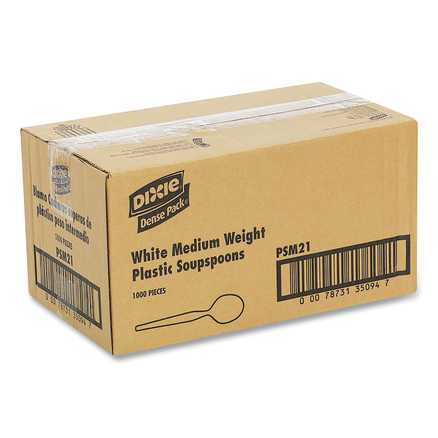 Plastic Cutlery, Mediumweight Soup Spoons, White, 1,000/Carton