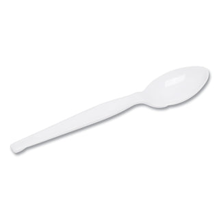 Plastic Cutlery, Heavyweight Teaspoons, White, 1,000/Carton