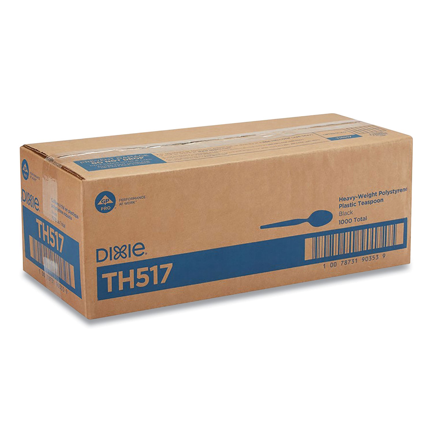 Plastic Cutlery, Heavyweight Teaspoons, Black, 1,000/Carton