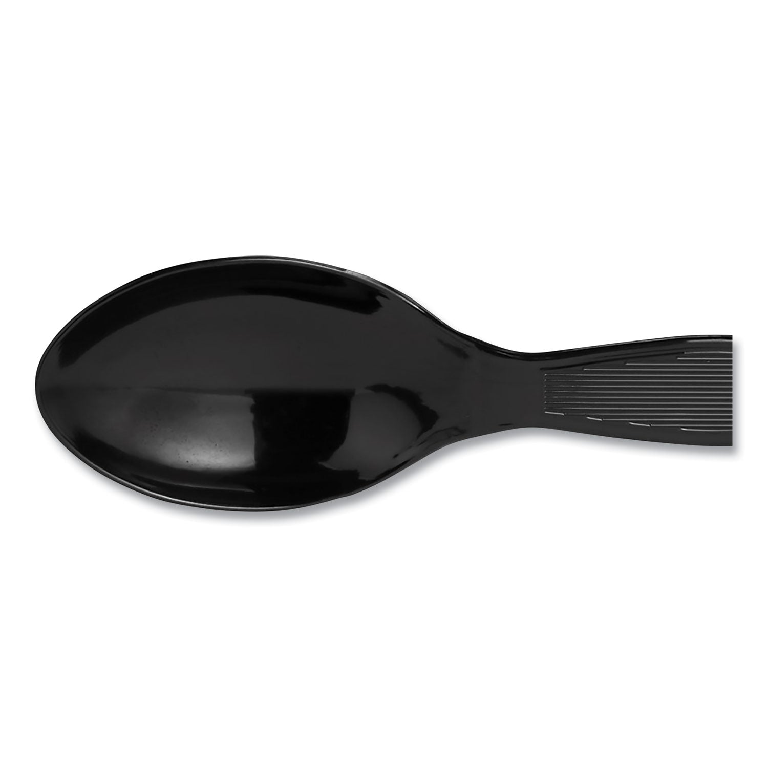 Plastic Cutlery, Heavyweight Teaspoons, Black, 1,000/Carton