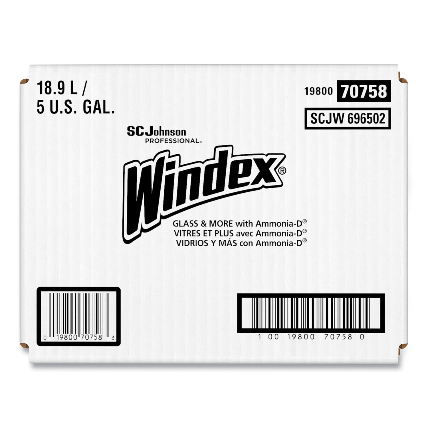 Glass Cleaner with Ammonia-D, 5 gal Bag-in-Box Dispenser