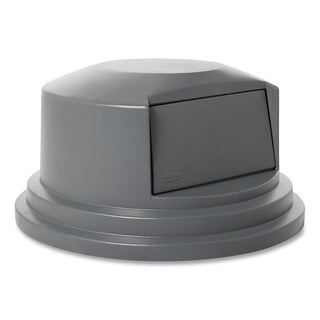 Round BRUTE Dome Top Lid for 55 gal Waste Containers, 27.25" Diameter, Gray