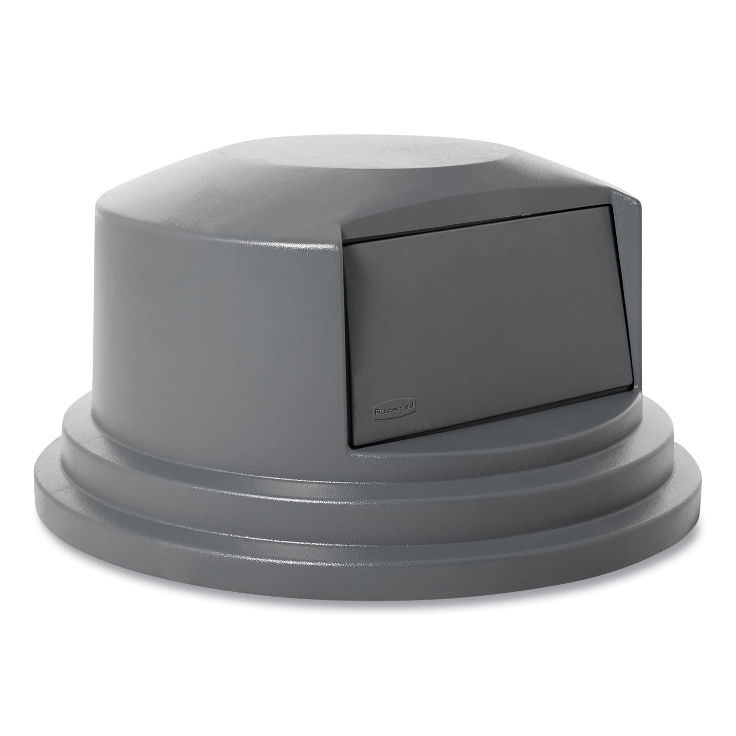 Round BRUTE Dome Top Lid for 55 gal Waste Containers, 27.25" Diameter, Gray