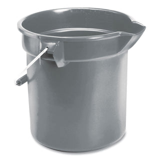 10 Quart Plastic Utility Pail, Plastic, Gray, 10.5" dia - 