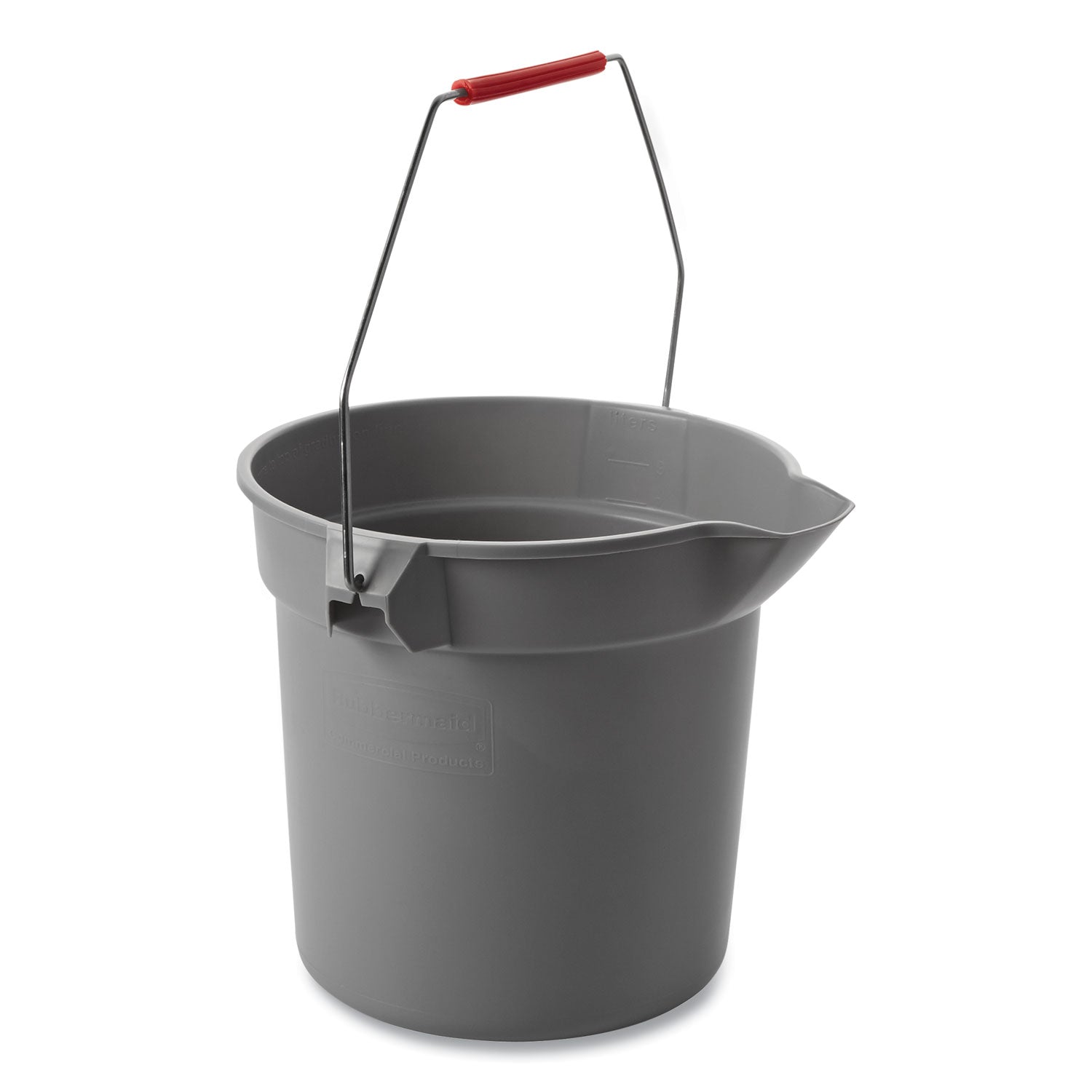 10 Quart Plastic Utility Pail, Plastic, Gray, 10.5" dia - 