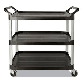 Economy Plastic Cart, Three-Shelf, 18-5/8w x 33-5/8d x 37-3/4h, Black