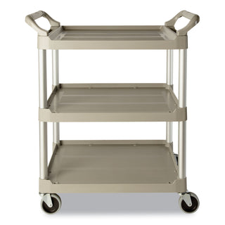 Service Cart, 200-lb Cap, Three-Shelf, 18-5/8w x 33-5/8d x 37-3/4h, Off-White