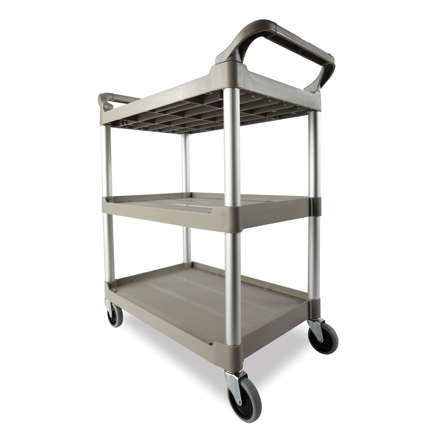 Service Cart, 200-lb Cap, Three-Shelf, 18-5/8w x 33-5/8d x 37-3/4h, Off-White - 2