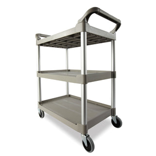 Service Cart, 200-lb Cap, Three-Shelf, 18-5/8w x 33-5/8d x 37-3/4h, Off-White